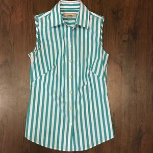Banana Republic button up collared stripe blouse