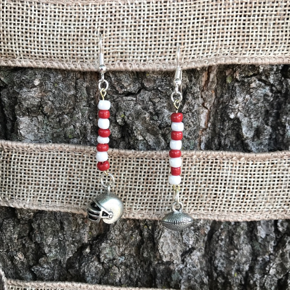 Football and helmet earrings