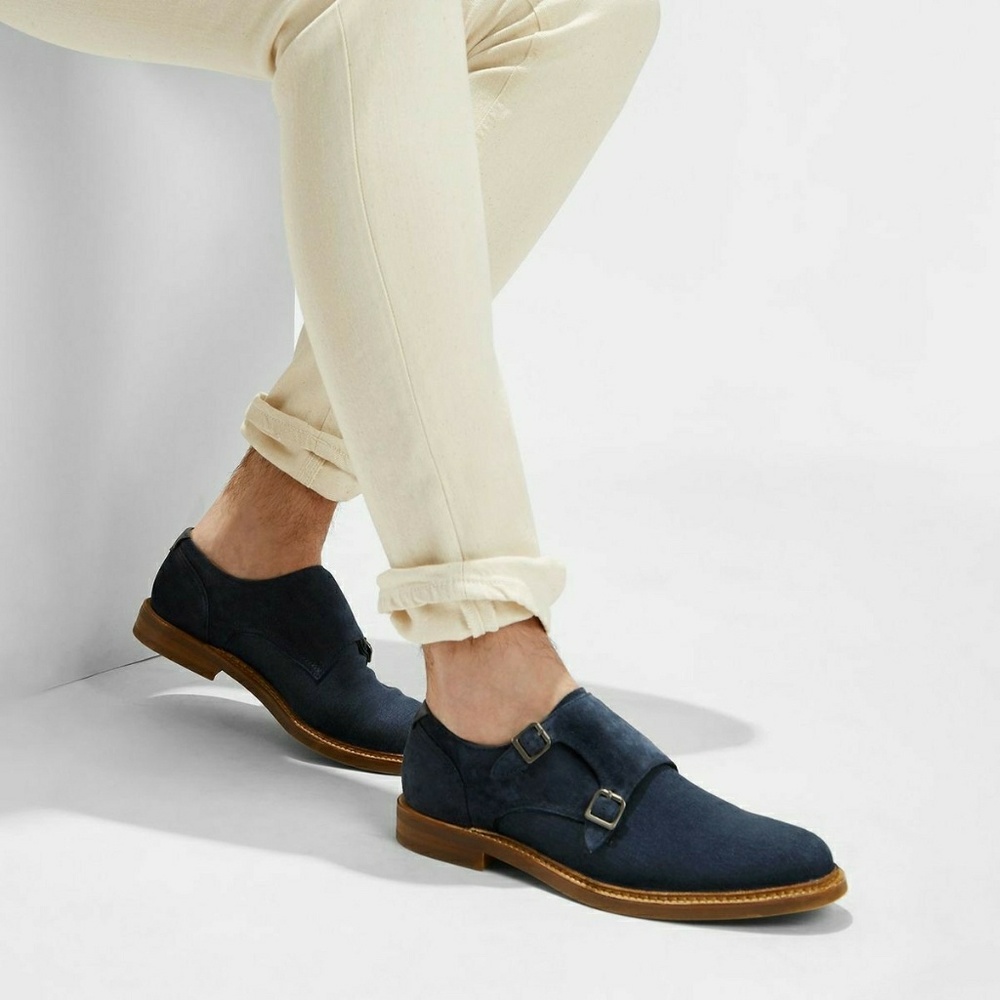 Denim Monkstrap Shoes - Picture 2 of 5