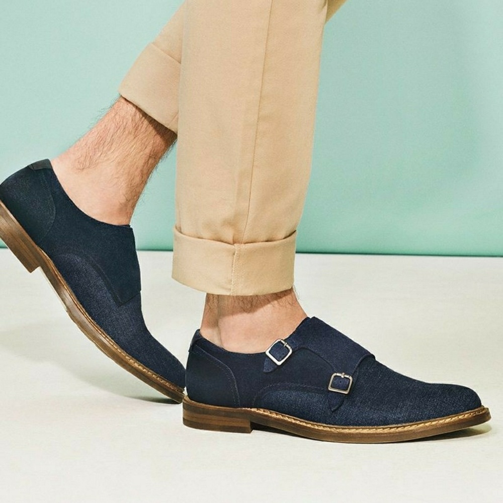 Denim Monkstrap Shoes - Picture 4 of 5