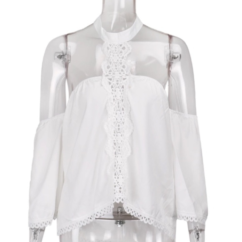 🌟Host Pick💫N E W Lace Hollowed Out Flared Blouse - Picture 5 of 6