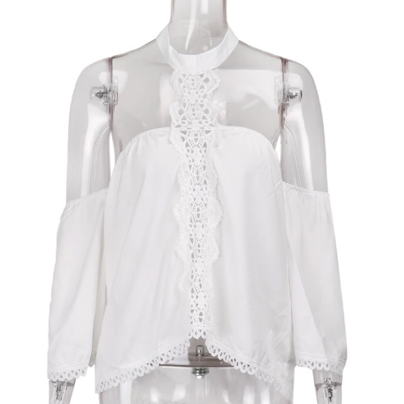 🌟Host Pick💫N E W Lace Hollowed Out Flared Blouse - Picture 5 of 6