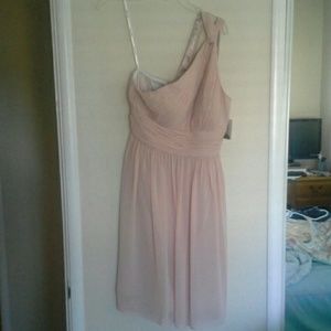 Donna Morgan NWT blush one-shoulder dress