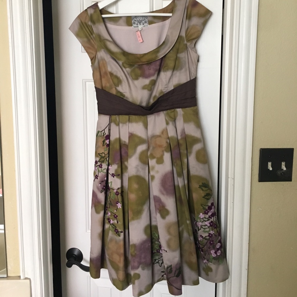Embroidered tea length dress