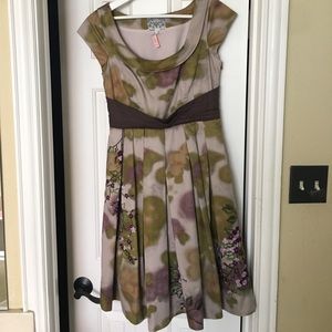 Embroidered tea length dress