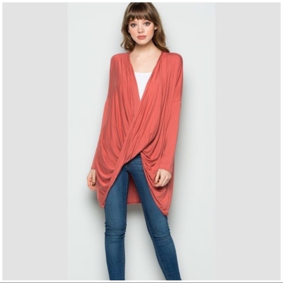 Long Sleeve Draped Blouse - Picture 2 of 2