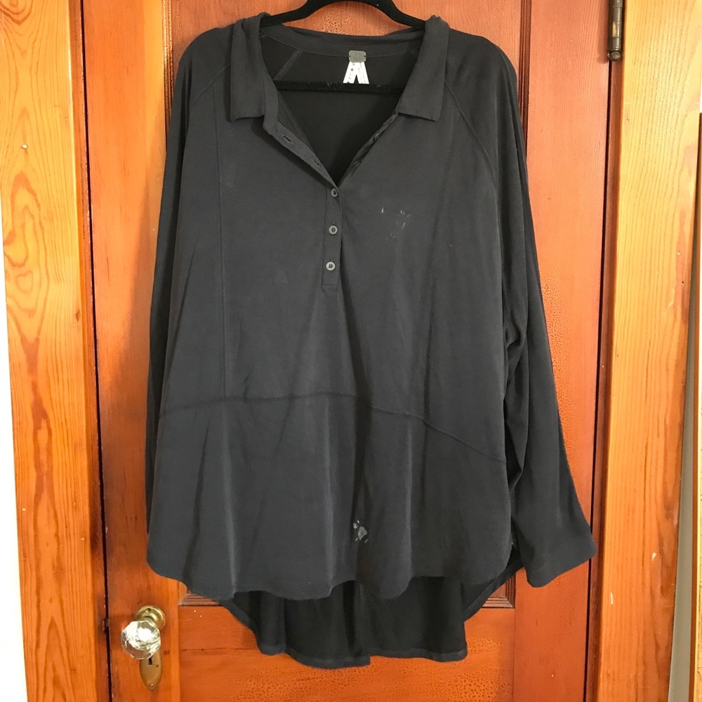 Dark grey collared top