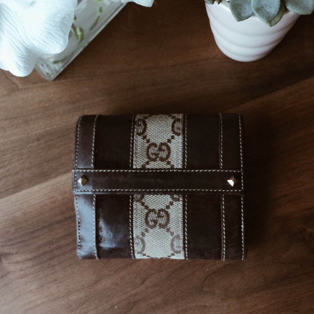 Gucci Brown Suede and Leather Wallet