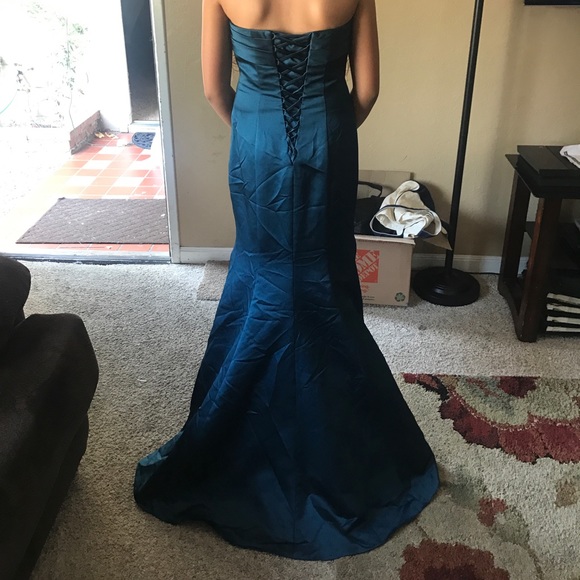 Davids bridal lovely blue dress - Picture 1 of 8