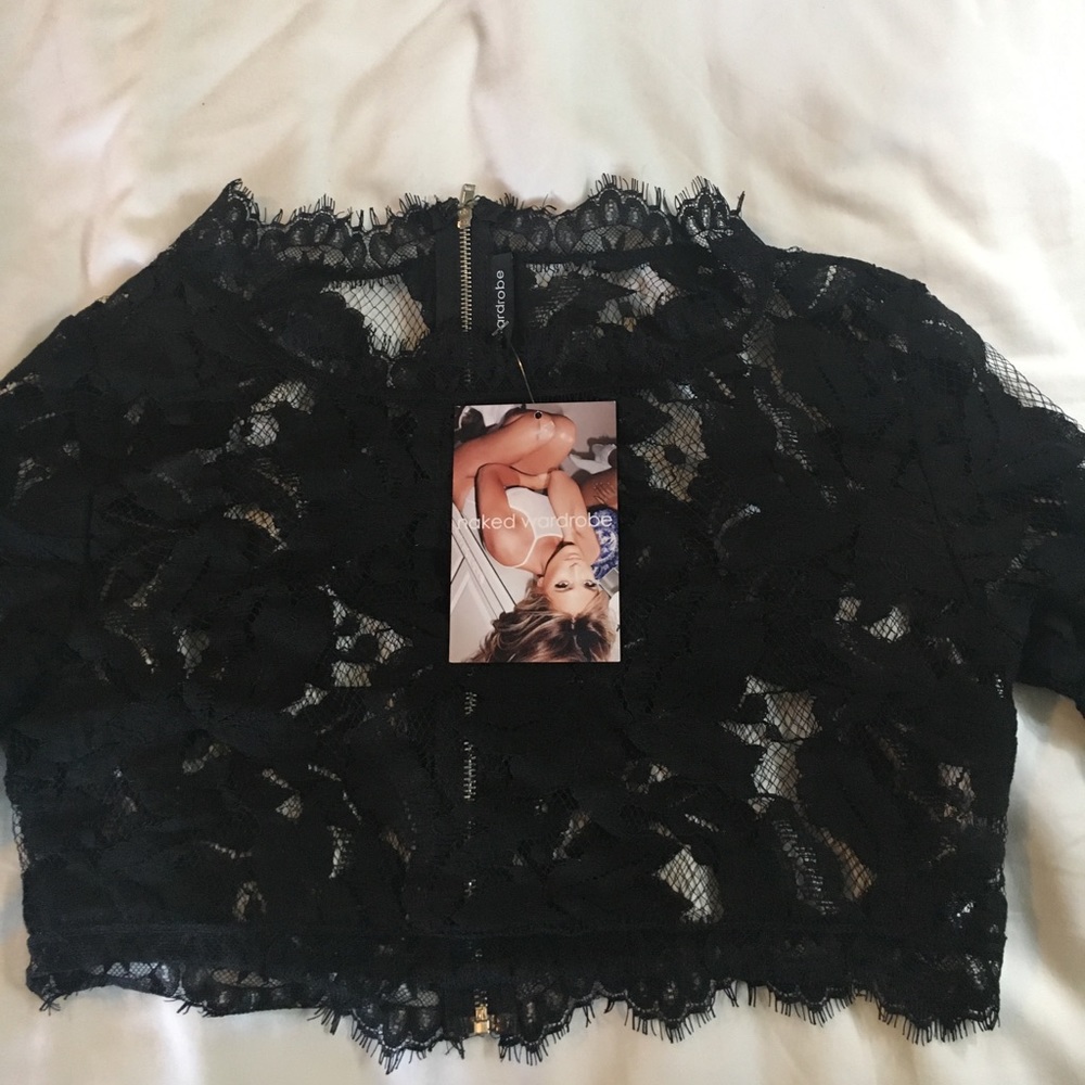 Brand New Naked Wardrobe Lace Crop Top