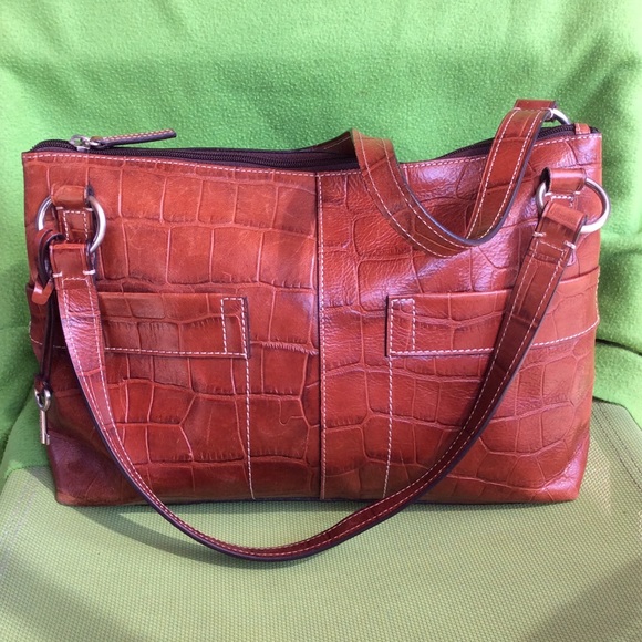 Fossil Handbags - Fossil vintage embossed leather bag