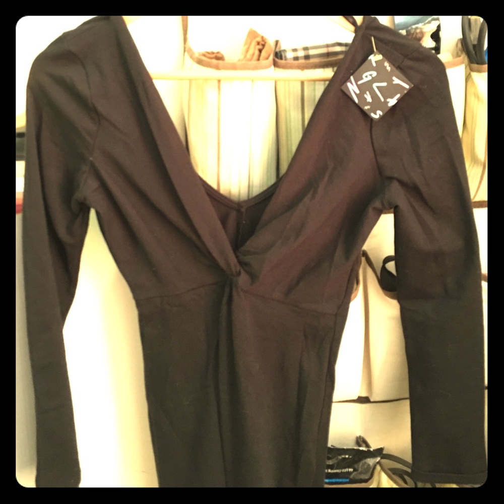 Nastygal very low cut black dress