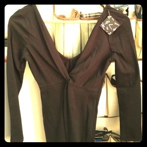 Nastygal very low cut black dress