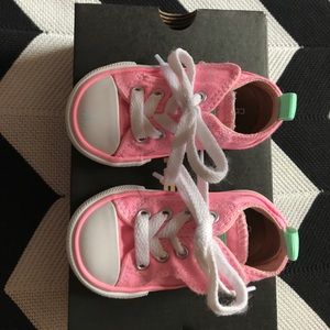 Pink Velcro Converse