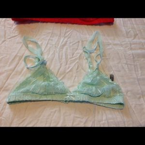 Lace triangle bralette blue aerie