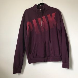 PINK quarter zip sweater
