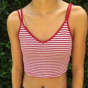 Red and white stripe tank