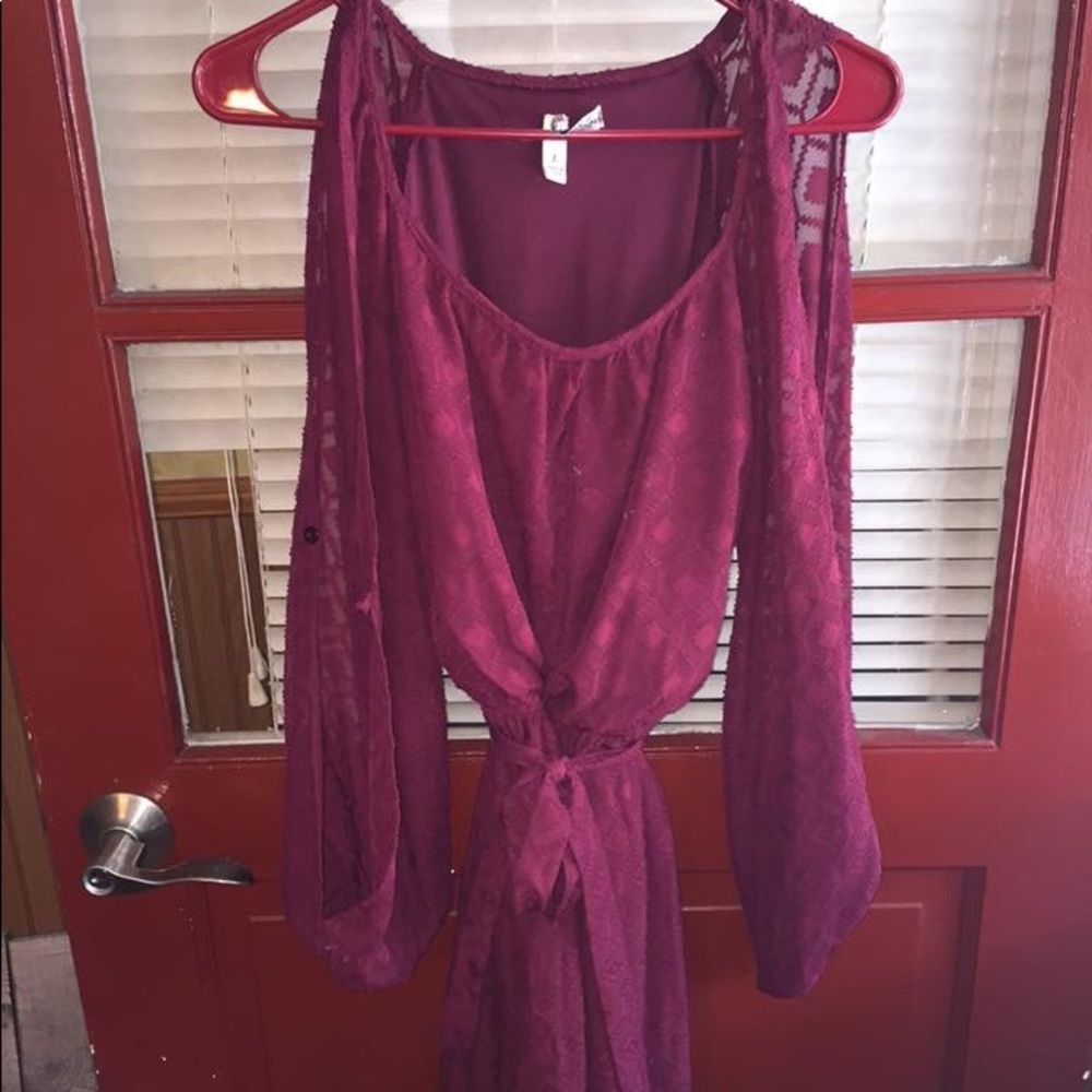 Burgundy knee length dress