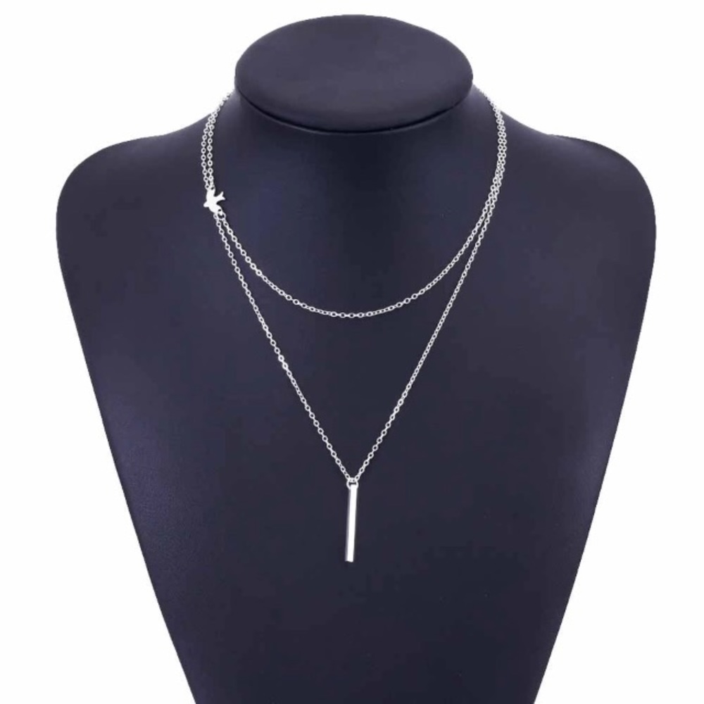 Layered Delicate Gold Dove Necklace - Picture 3 of 6