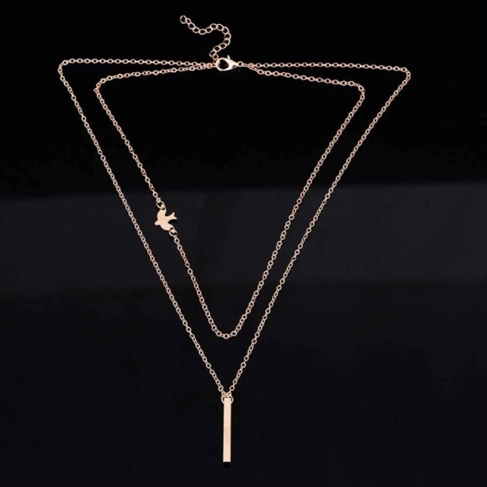 Layered Delicate Gold Dove Necklace - Picture 5 of 6