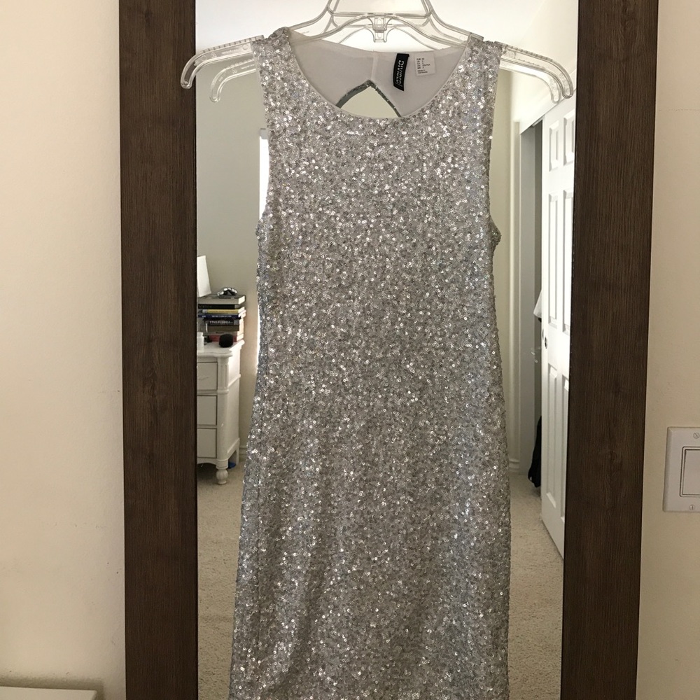 H&M Divided silver sequin mini dress
