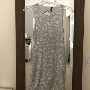 H&M Divided silver sequin mini dress