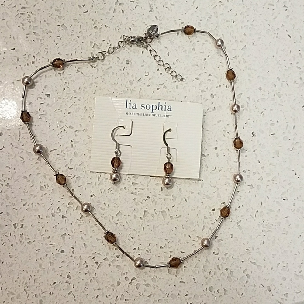 Lia Sophia earring and necklace set