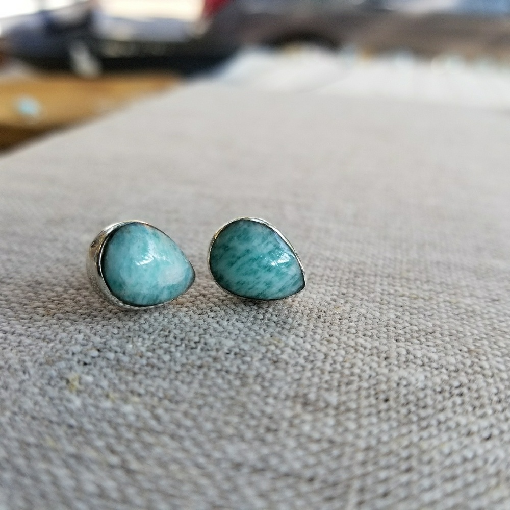 Amanzonite Sterling Silver Studs