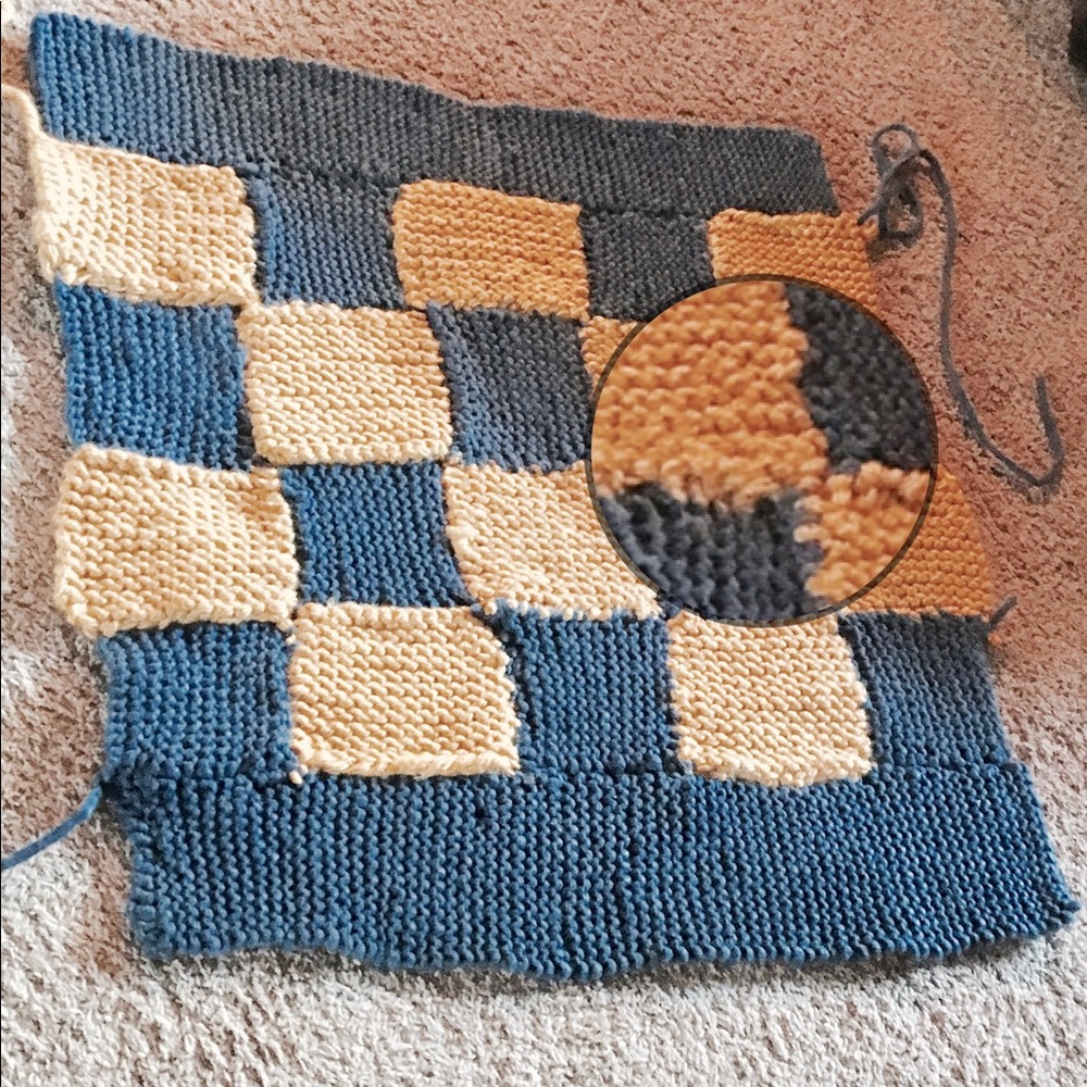 Rustic knitted quilt
