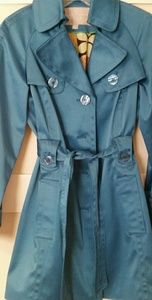 Chic blue coat - satin feel