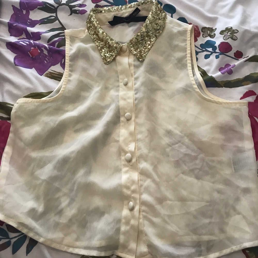 Gold sequins colored top