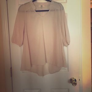 Tunic Top, Slit back, light pink/cream