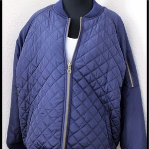 ASOS New Look Navy Quilted Bomber Jacket size 16 ASOS New Look Navy Quilted Bomber Jacket size 16