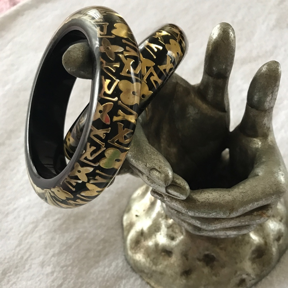 Louise Vuitton Black & Gold Bangles