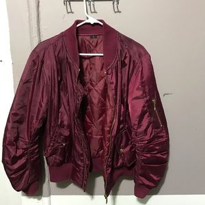 Burgundy Bomber Jacket