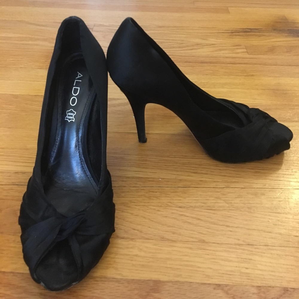 Black Peep Toe Pumps