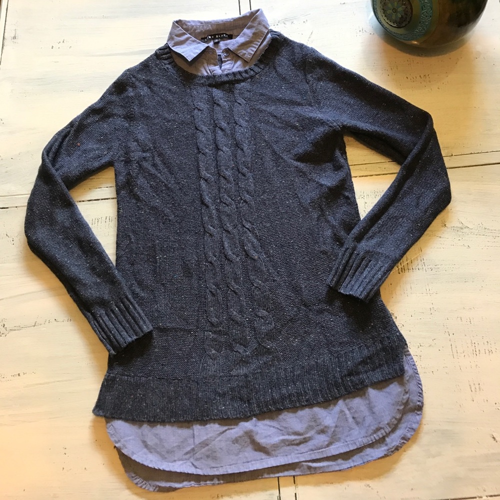 Blue collared sweater