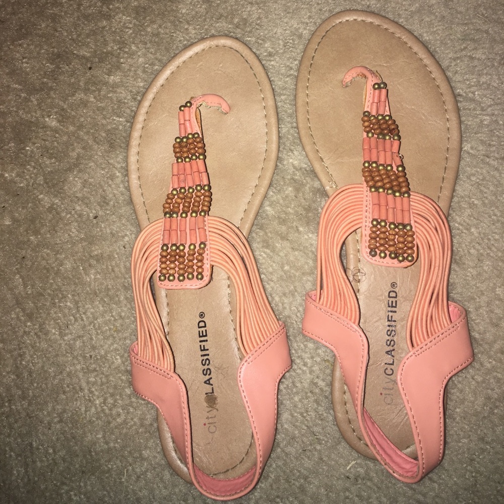Pink flat sandals