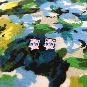 Pokémon Jigglypuff enamel earrings - never worn!