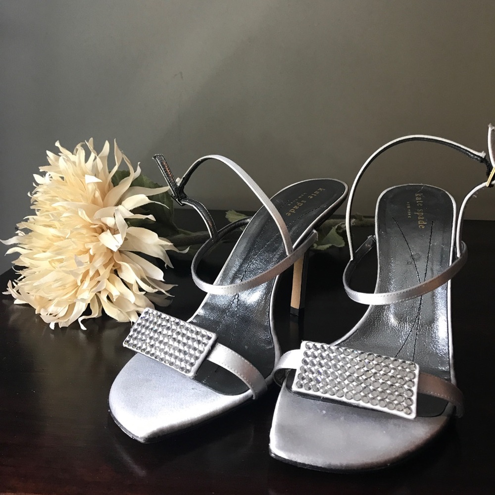 Silver Kate Spade evening shoes.