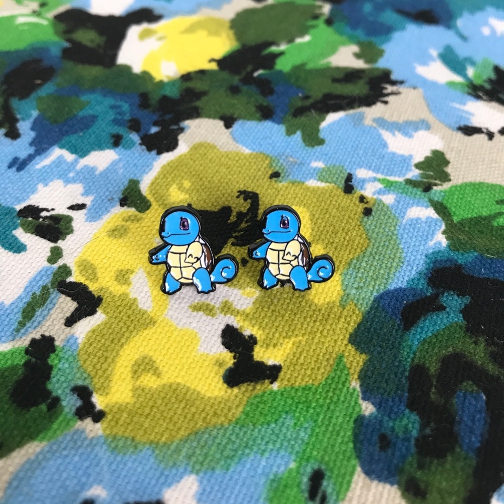 Pokémon Squirtle enamel earrings - never worn!