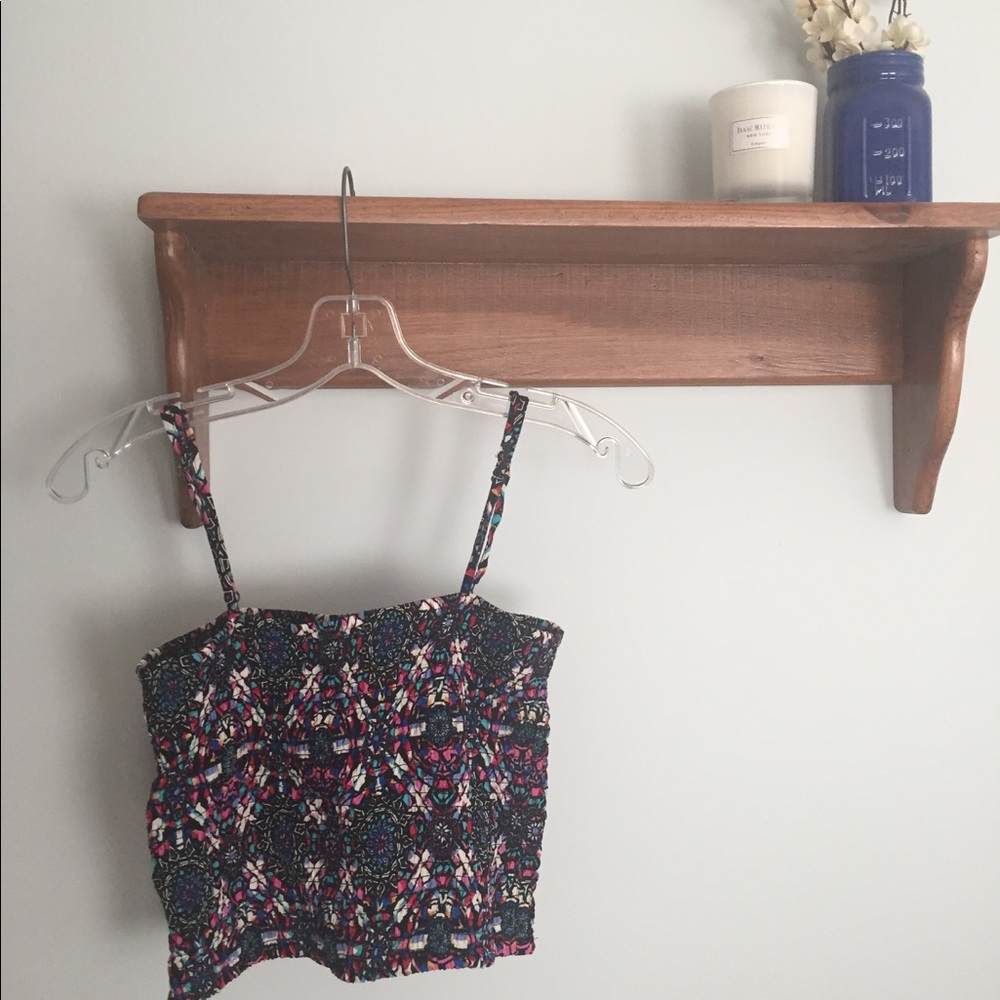 Floral spaghetti strap crop top
