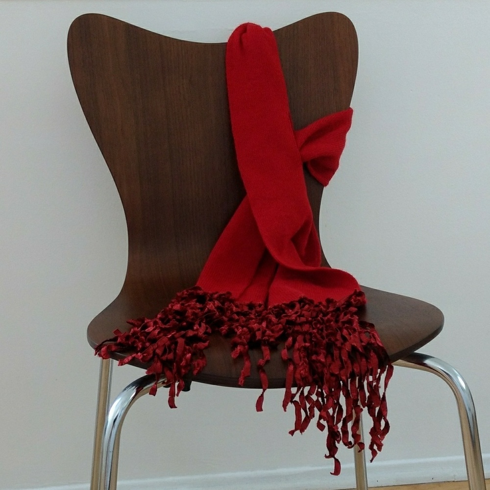 Red Alpaca Wool Scarf