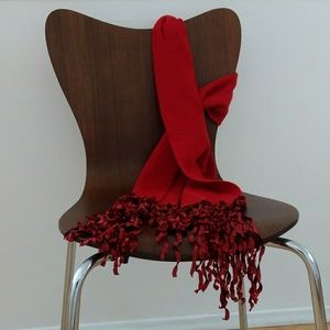 Red Alpaca Wool Scarf