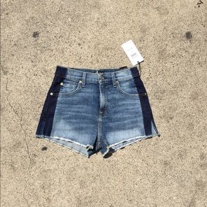 7 for all mankind color block denim short