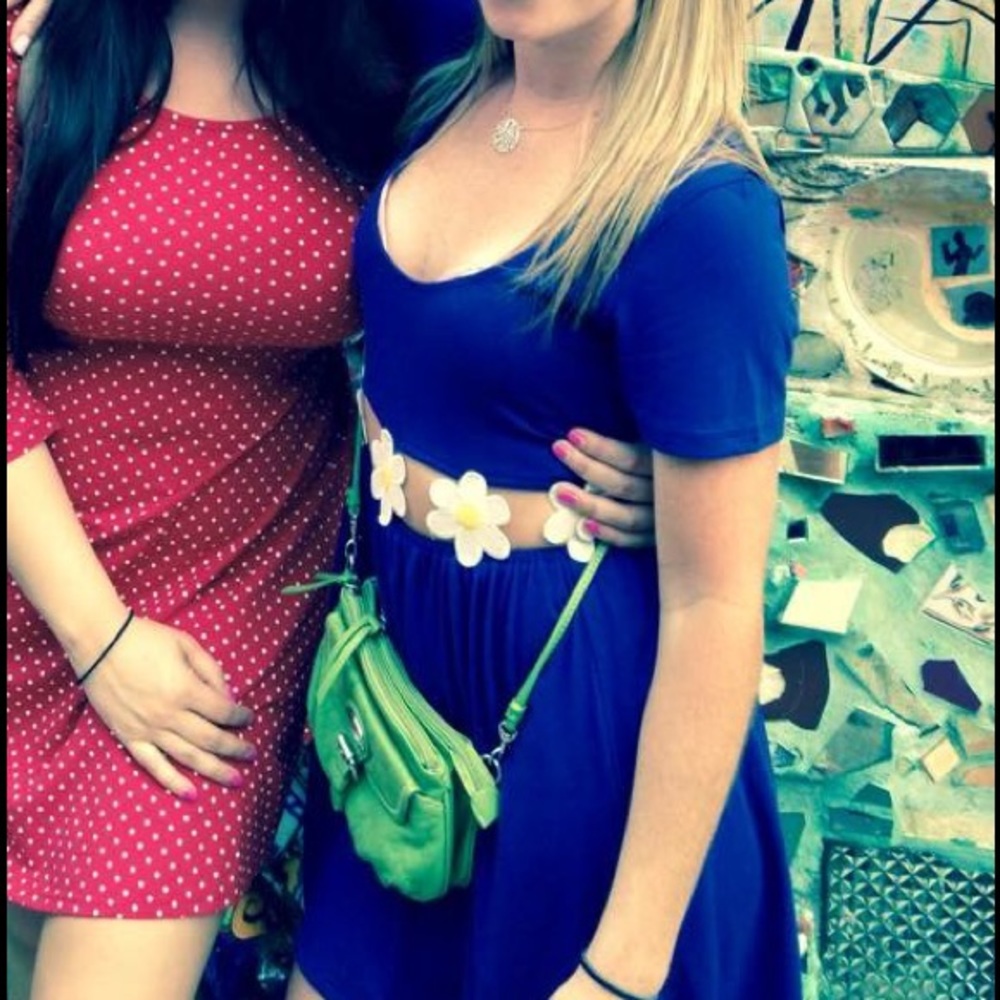 Blue tobi cut out dress