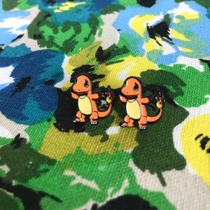 Pokémon Charmander enamel earrings - never worn!