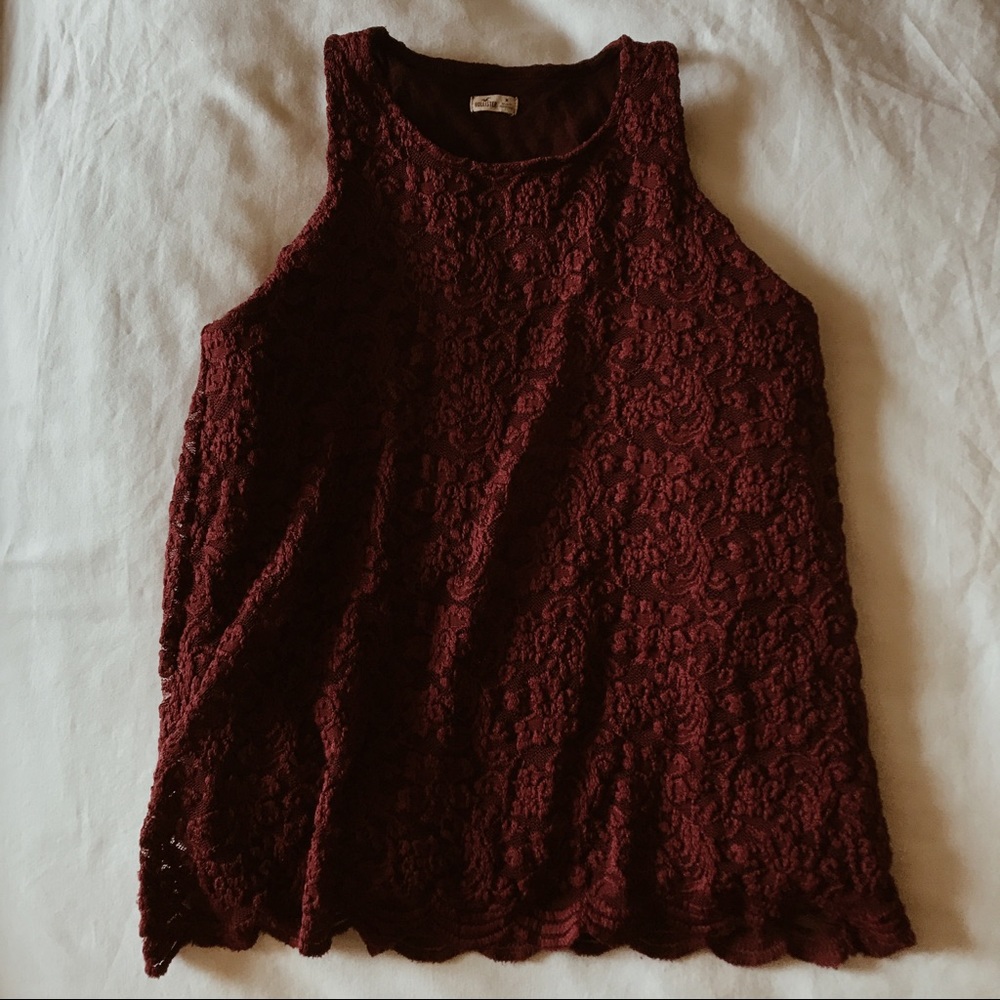 Hollister Burgundy Lace Shirt
