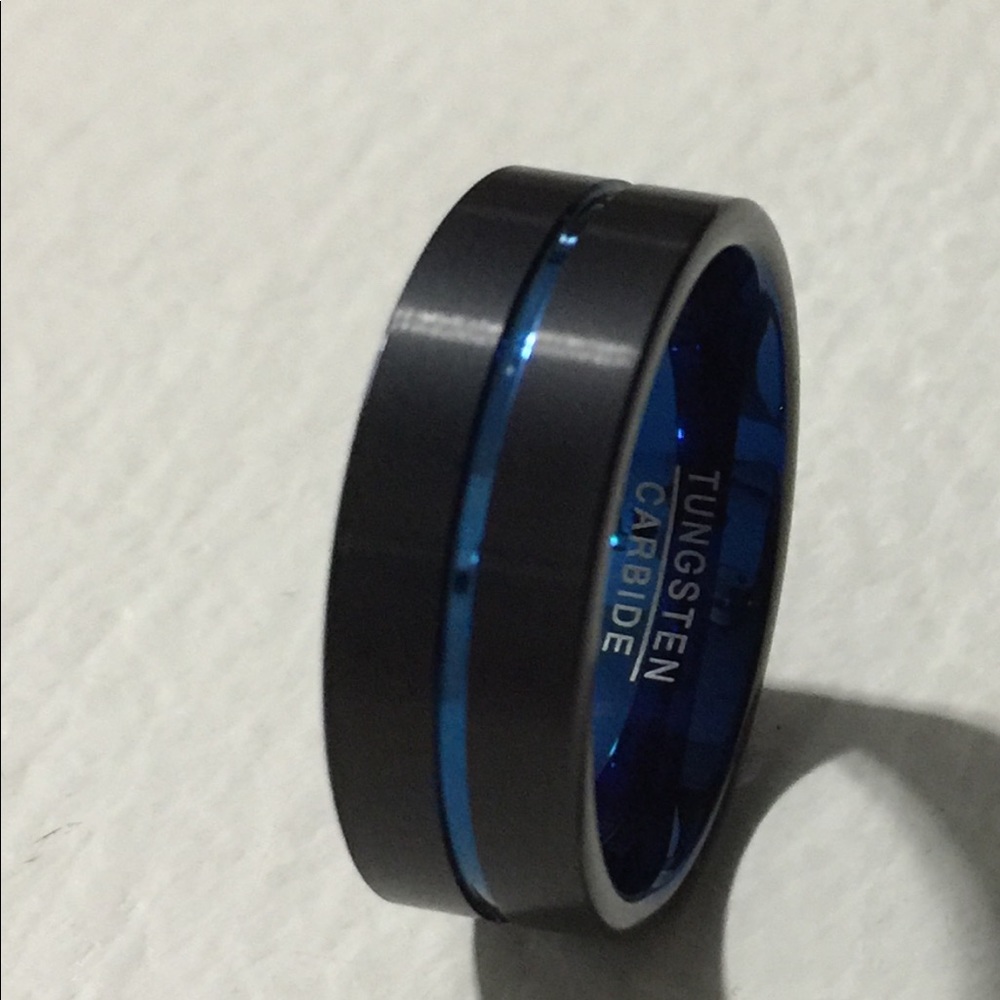 8 mm tungsten carbide ring.
