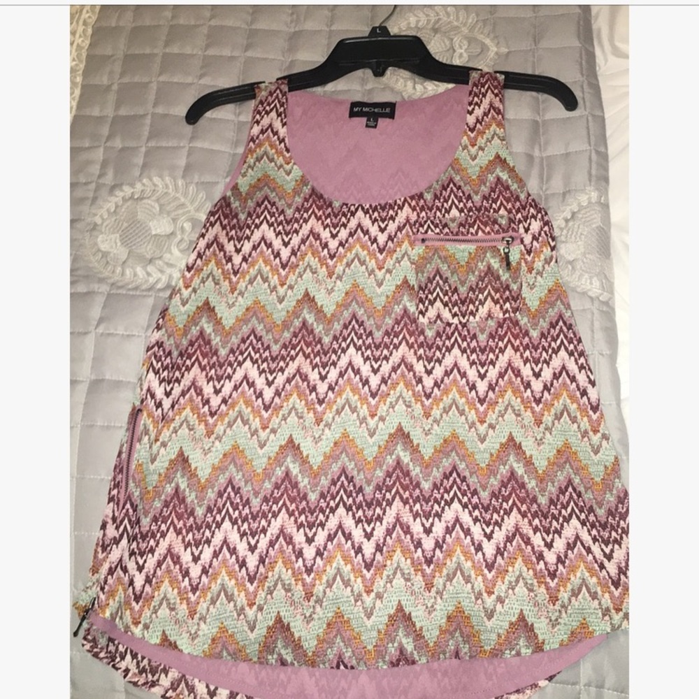 My Michelle Zipper Blouse